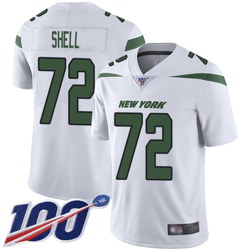 New York Jets Limited White Youth Brandon Shell Road Jersey NFL Football #72 100th Season Vapor Untouchable->new york jets->NFL Jersey